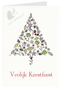 Kerstkaart botanische kerstboom